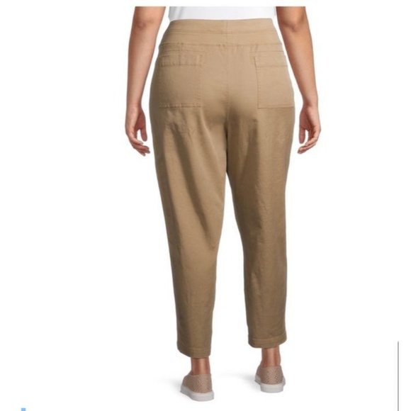 Pants cargo capri bottom tan cream plus size pants - Picture 2 of 11